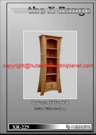 XR-229 - Natural Waxed Pine X style furniture - Bookcase